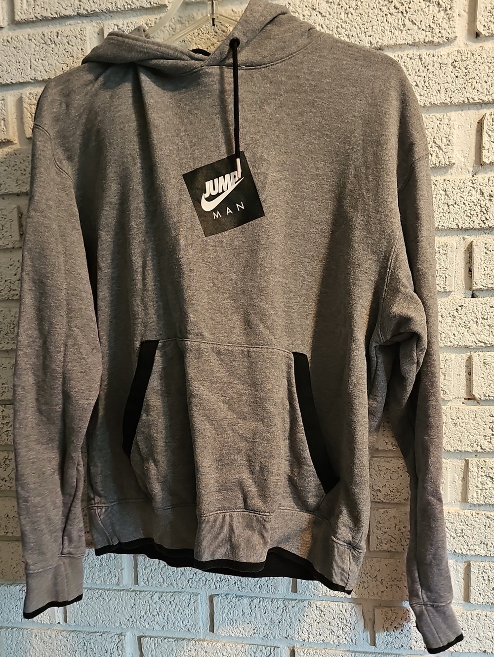 Jordan Gray Hoodie with Red Jumpman Logo